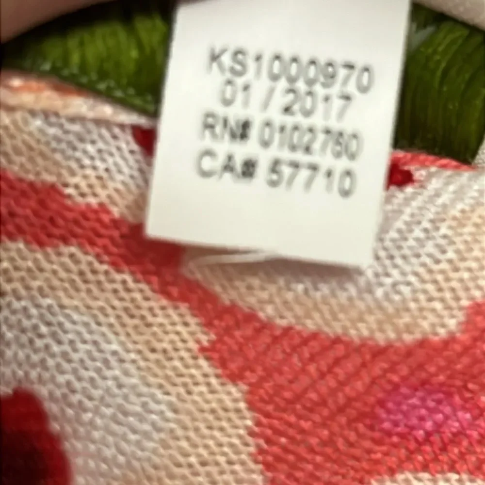 Kate Spade New York Pink Cream Red Viscose Abstract Fashion Scarf 2017 83”, 22”